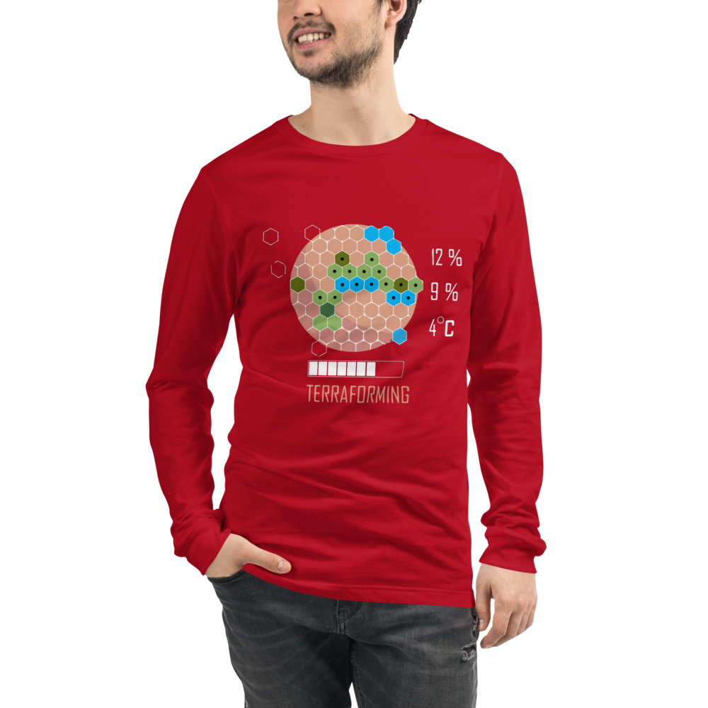 16 Bit Terraforming Mars Unisex Long Sleeve T-shirt
