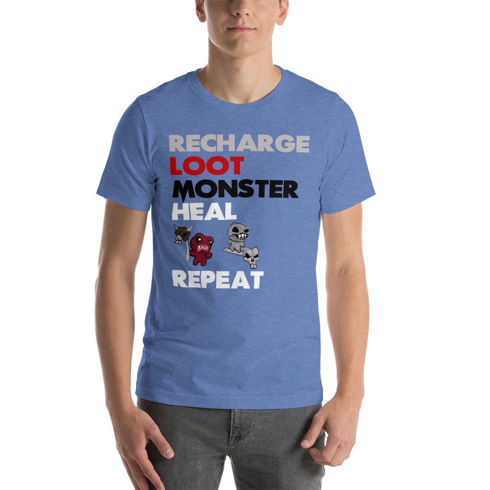 The Binding of Isaac - Recharge, Loot, Monster, Heal, Repeat Unisex T-Shirt