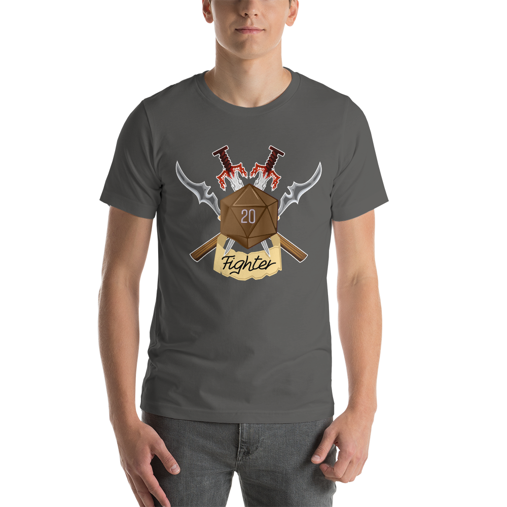 Fighter Fantasy RPG D20 Character Class Unisex T-Shirt