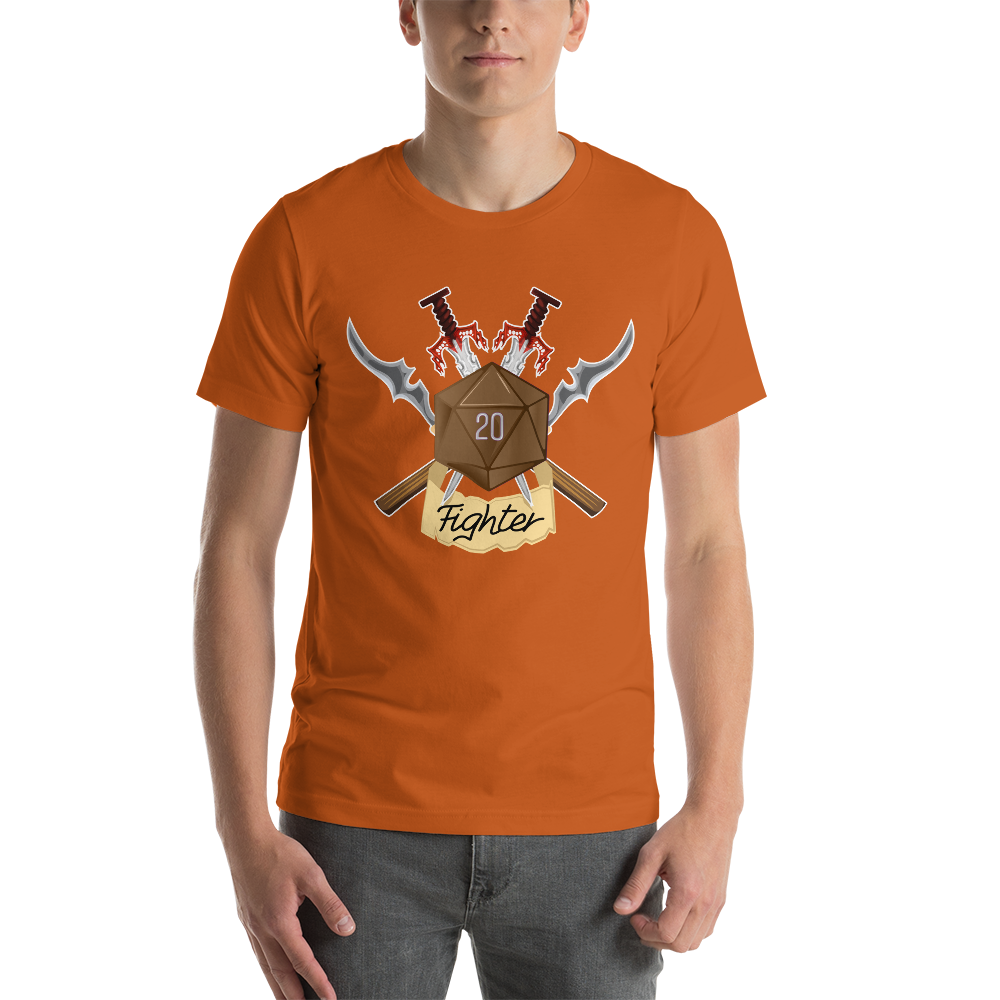 Fighter Fantasy RPG D20 Character Class Unisex T-Shirt