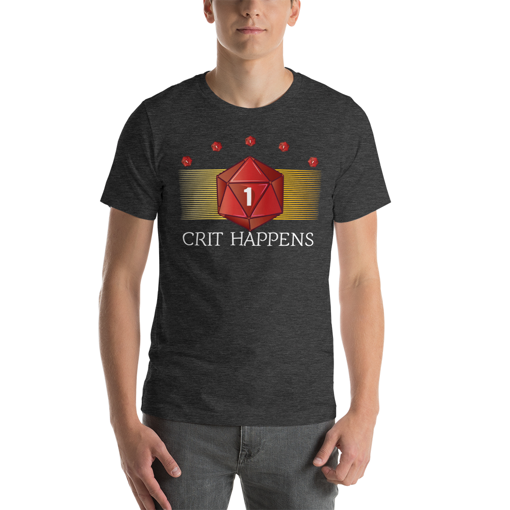 D20 Dice Crit Happens Dungeon RPG Unisex T-Shirt