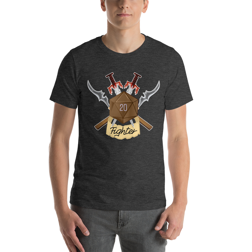 Fighter Fantasy RPG D20 Character Class Unisex T-Shirt