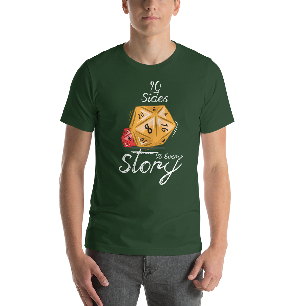 20 Sides To Every Story with Dice Dungeon RPG Unisex T-Shirt