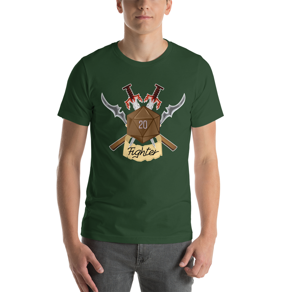 Fighter Fantasy RPG D20 Character Class Unisex T-Shirt