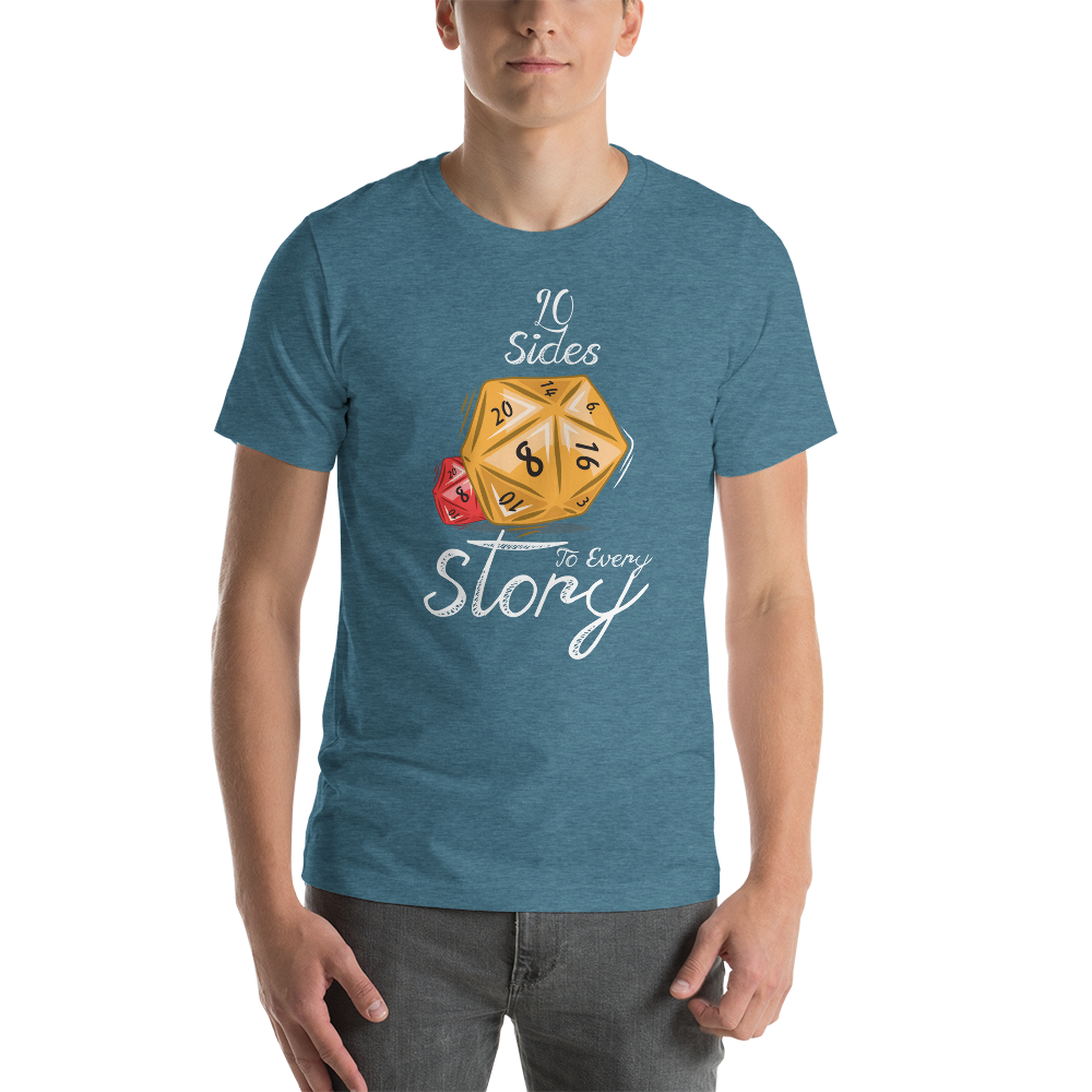 20 Sides To Every Story with Dice Dungeon RPG Unisex T-Shirt