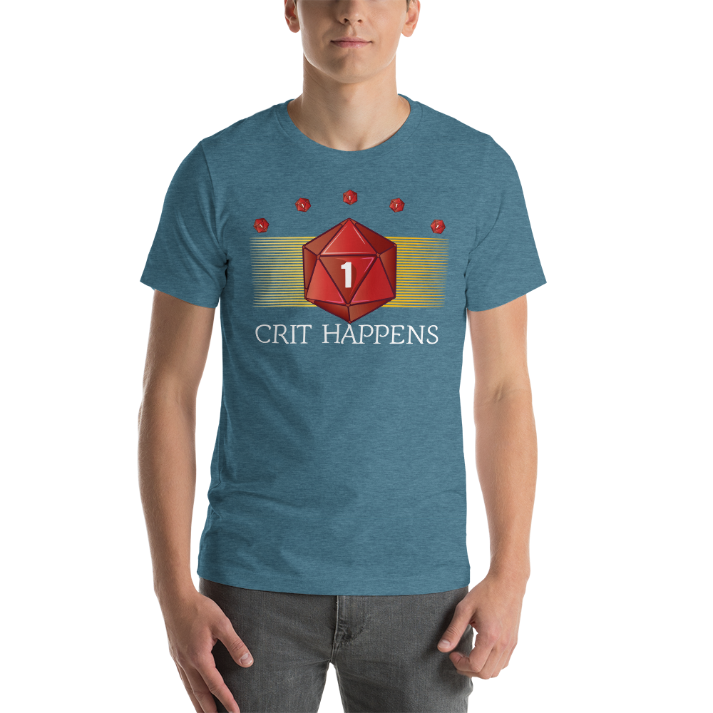D20 Dice Crit Happens Dungeon RPG Unisex T-Shirt