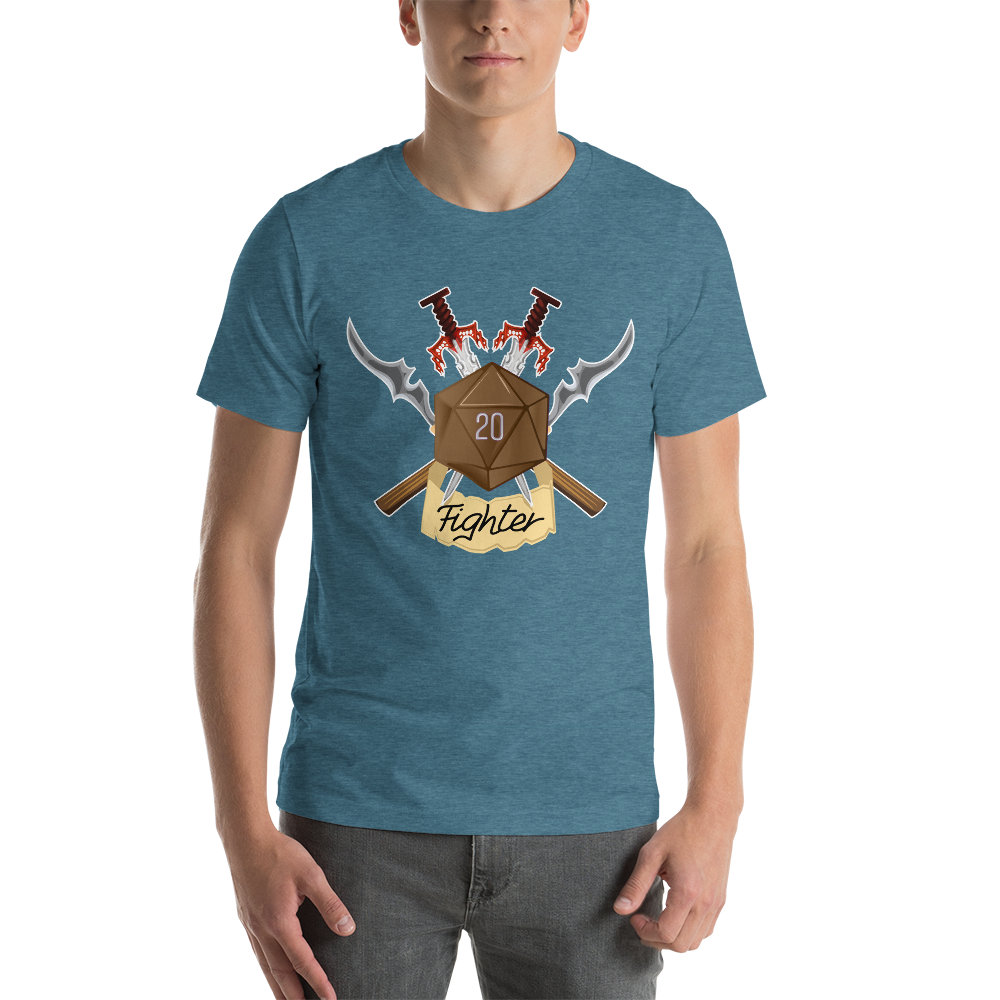 Fighter Fantasy RPG D20 Character Class Unisex T-Shirt