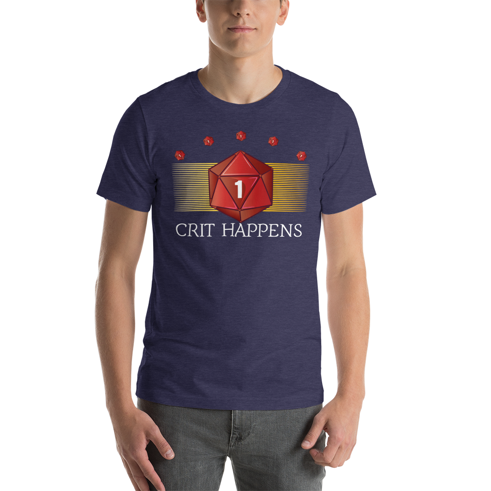 D20 Dice Crit Happens Dungeon RPG Unisex T-Shirt