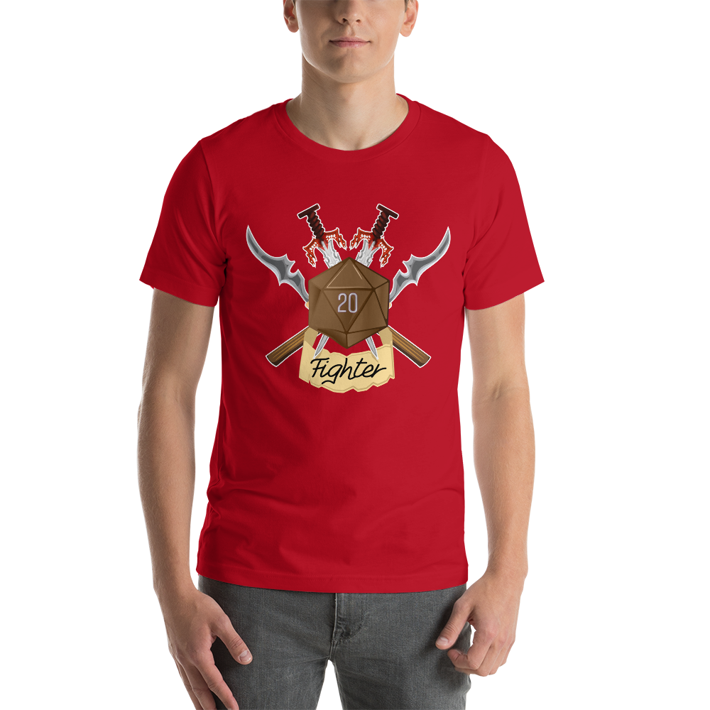 Fighter Fantasy RPG D20 Character Class Unisex T-Shirt
