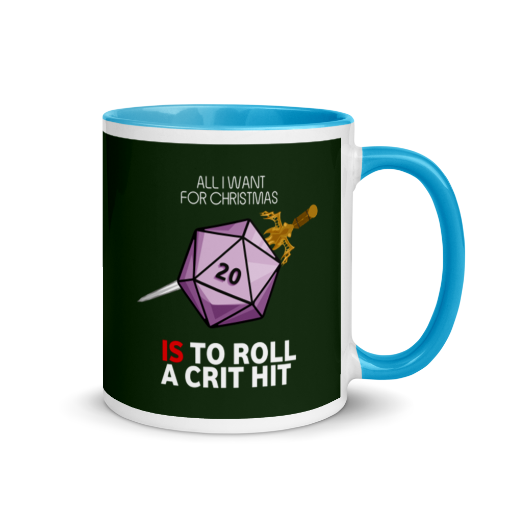 All I Want For Christmas Is To Roll A Crit Hit Festive Dungeon RPG Mug