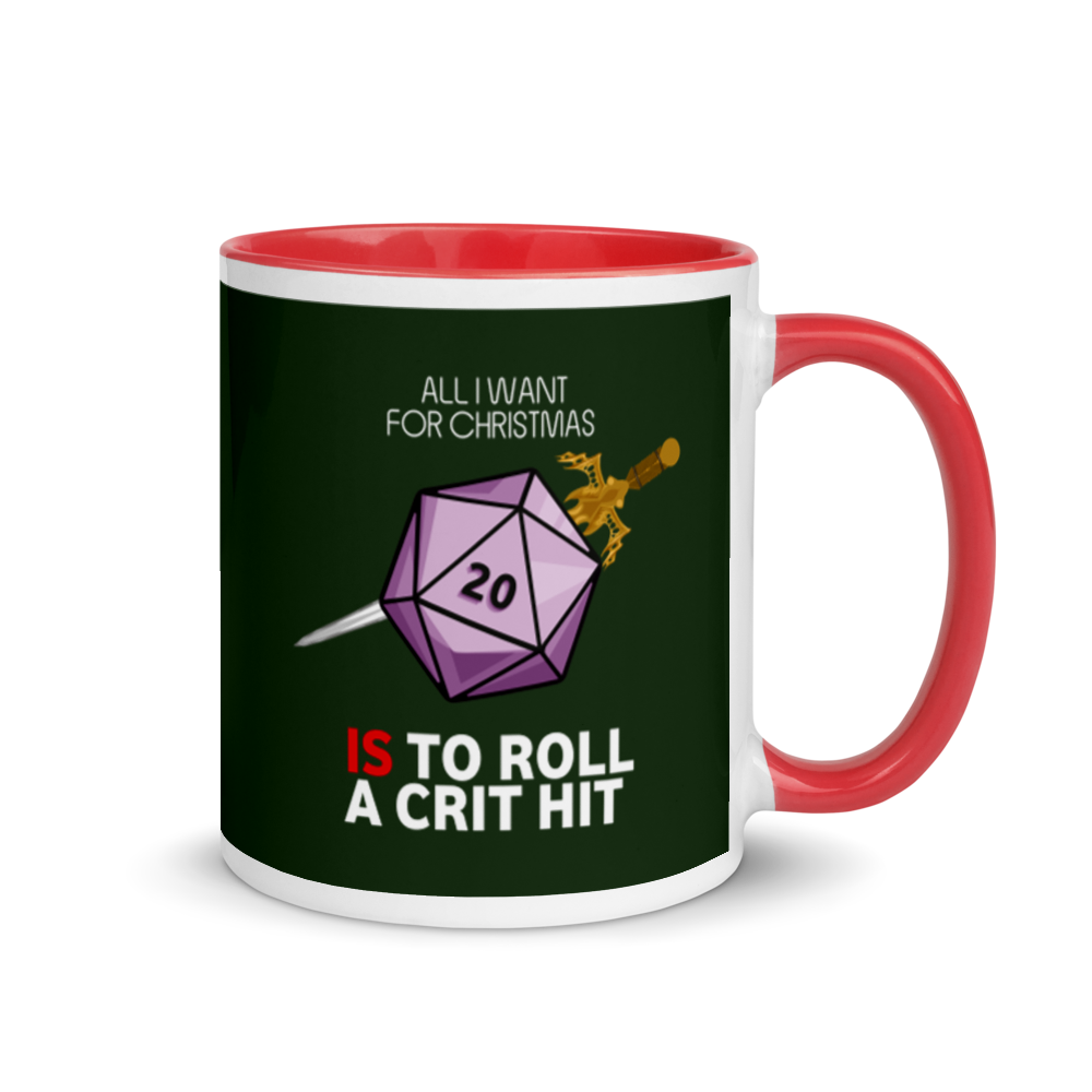 All I Want For Christmas Is To Roll A Crit Hit Festive Dungeon RPG Mug