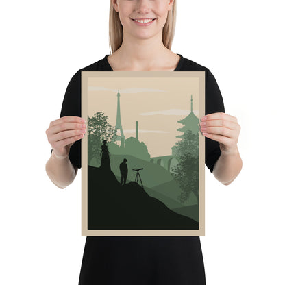 Between Two Cities Minimalist Board Game Art Poster
