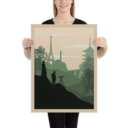 Between Two Cities Minimalist Board Game Art Poster