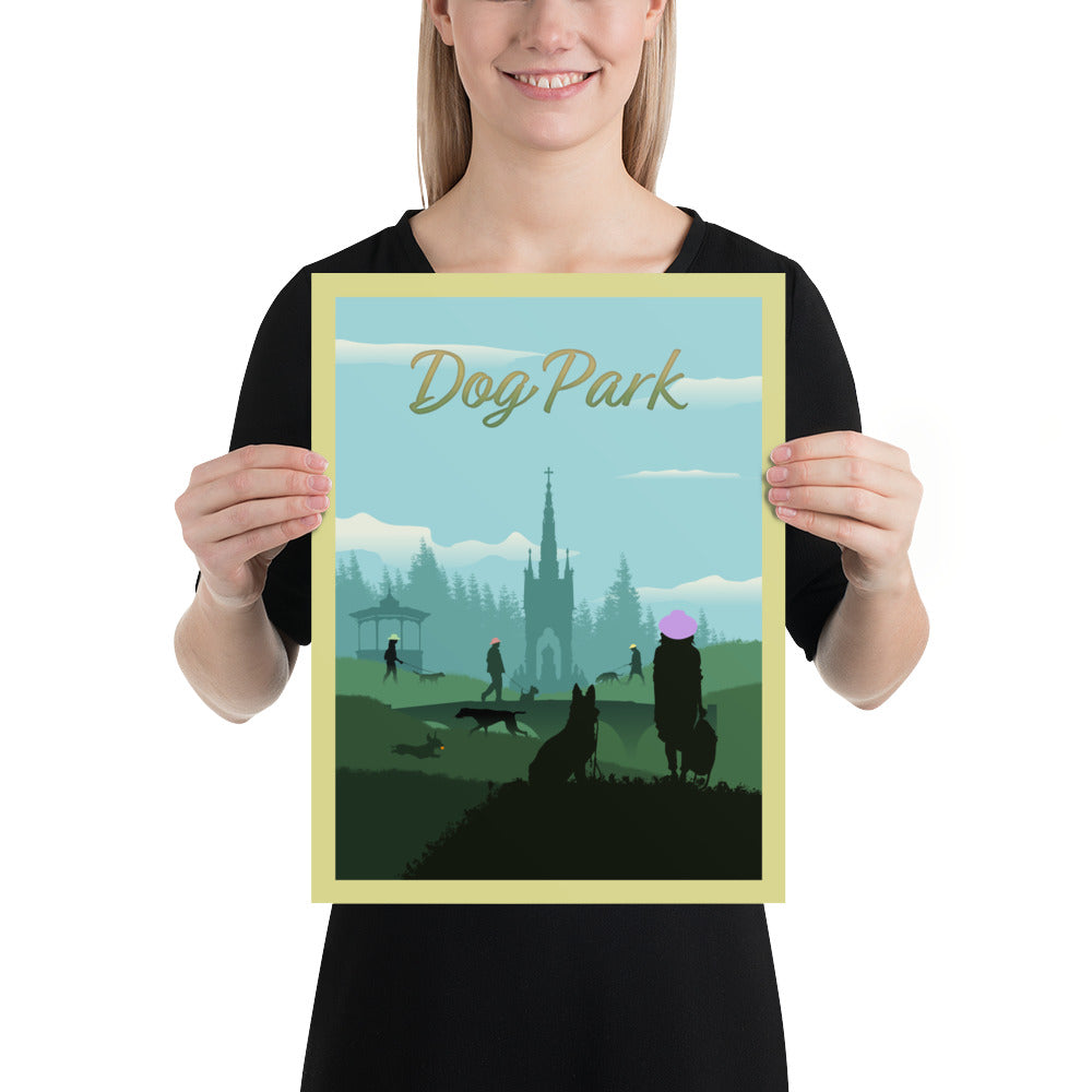 Dog Park Minimalist Board Game Art Poster