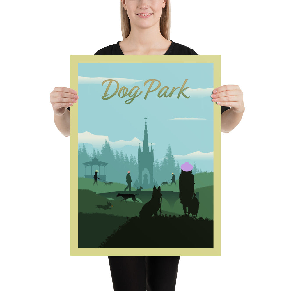 Dog Park Minimalist Board Game Art Poster