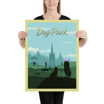 Dog Park Minimalist Board Game Art Poster
