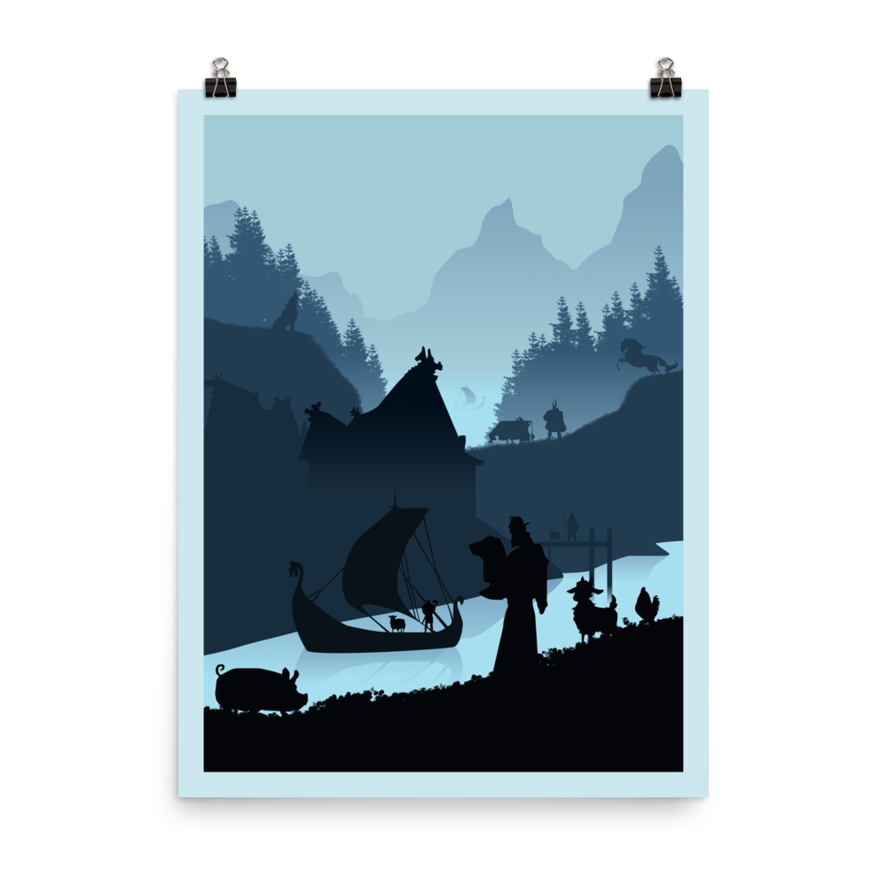 Explorers of the North Sea Minimalist Board Game Art Poster