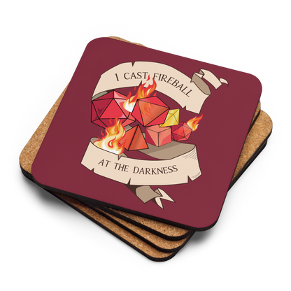 I Cast Fireball at the Darkness Tabletop Gaming Inspired Coaster