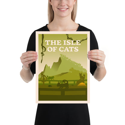 The Isle of Cats (Green) Minimalist Board Game Art Poster