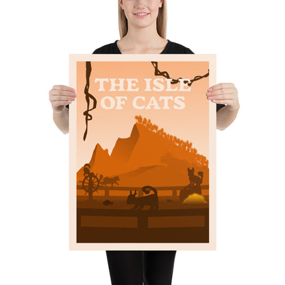 The Isle of Cats (Orange) Minimalist Board Game Art Poster
