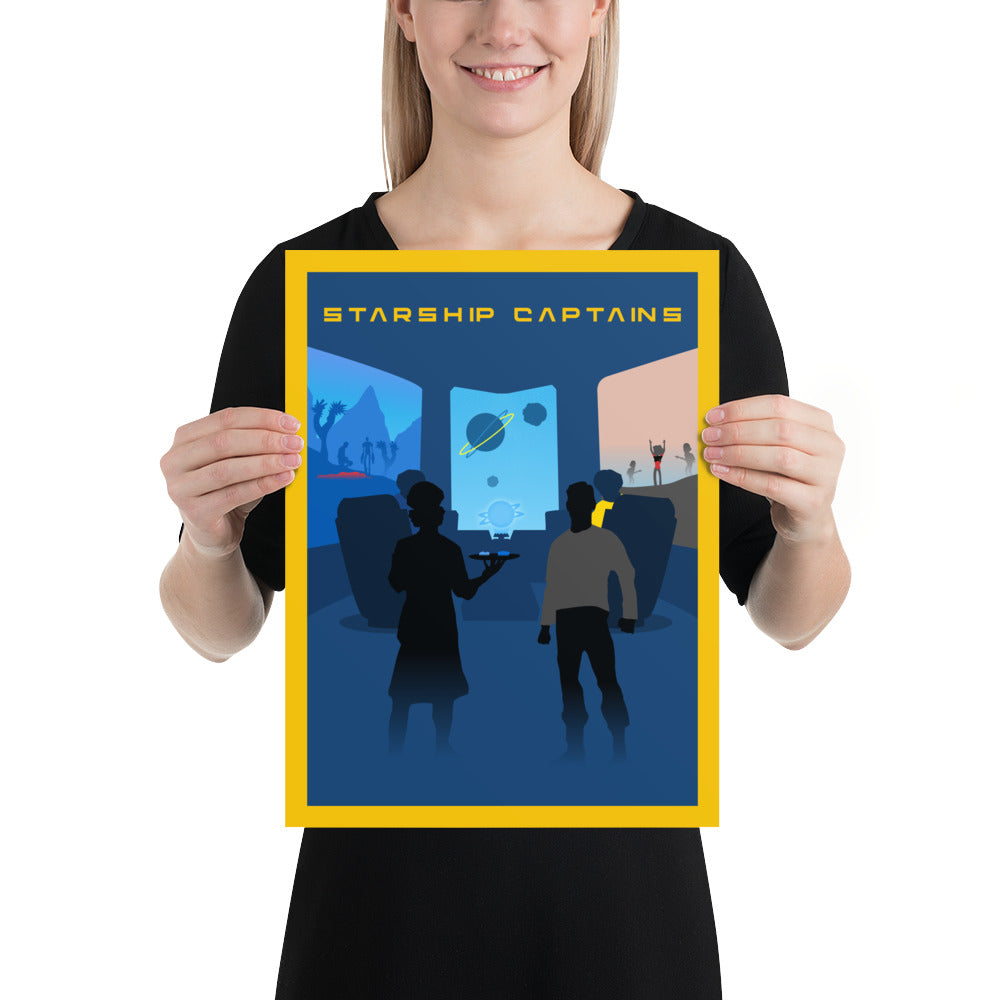 Starship Captains Minimalist Board Game Art Poster