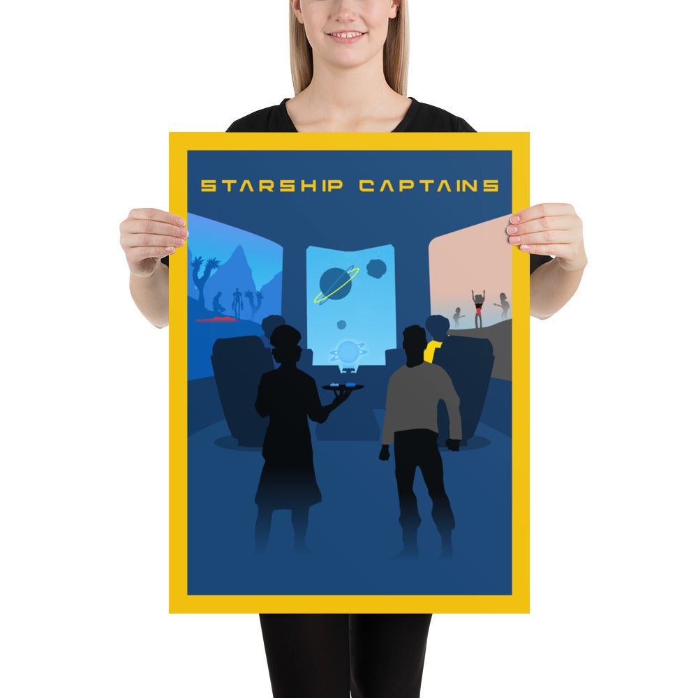 Starship Captains Minimalist Board Game Art Poster