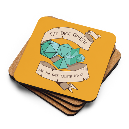 The Dice Giveth And The Dice Taketh Away Tabletop Gaming Inspired Coaster