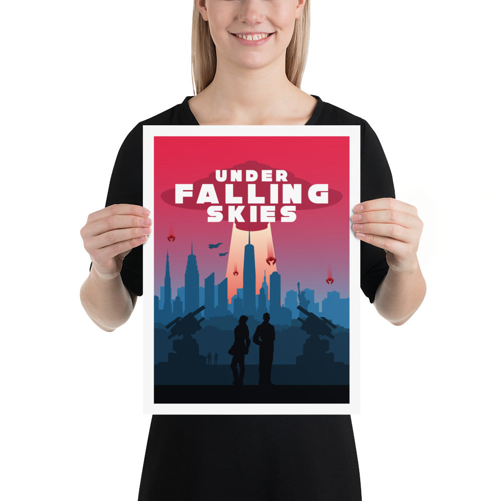 Under Fallen Skies Minimalist Board Game Art Poster