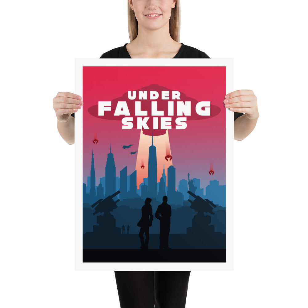 Under Fallen Skies Minimalist Board Game Art Poster