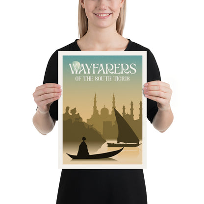 Wayfarers of the South Tigris Minimalist Board Game Art Poster