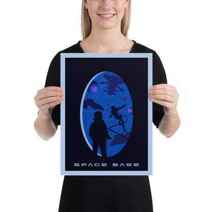 Space Base Minimalist Board Game Art Poster