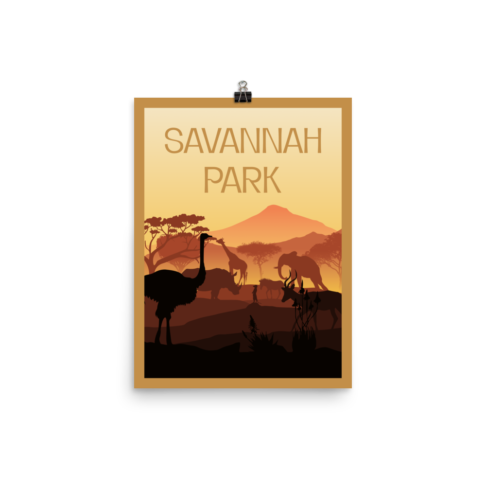 Savannah Park Minimalist Board Game Art Poster