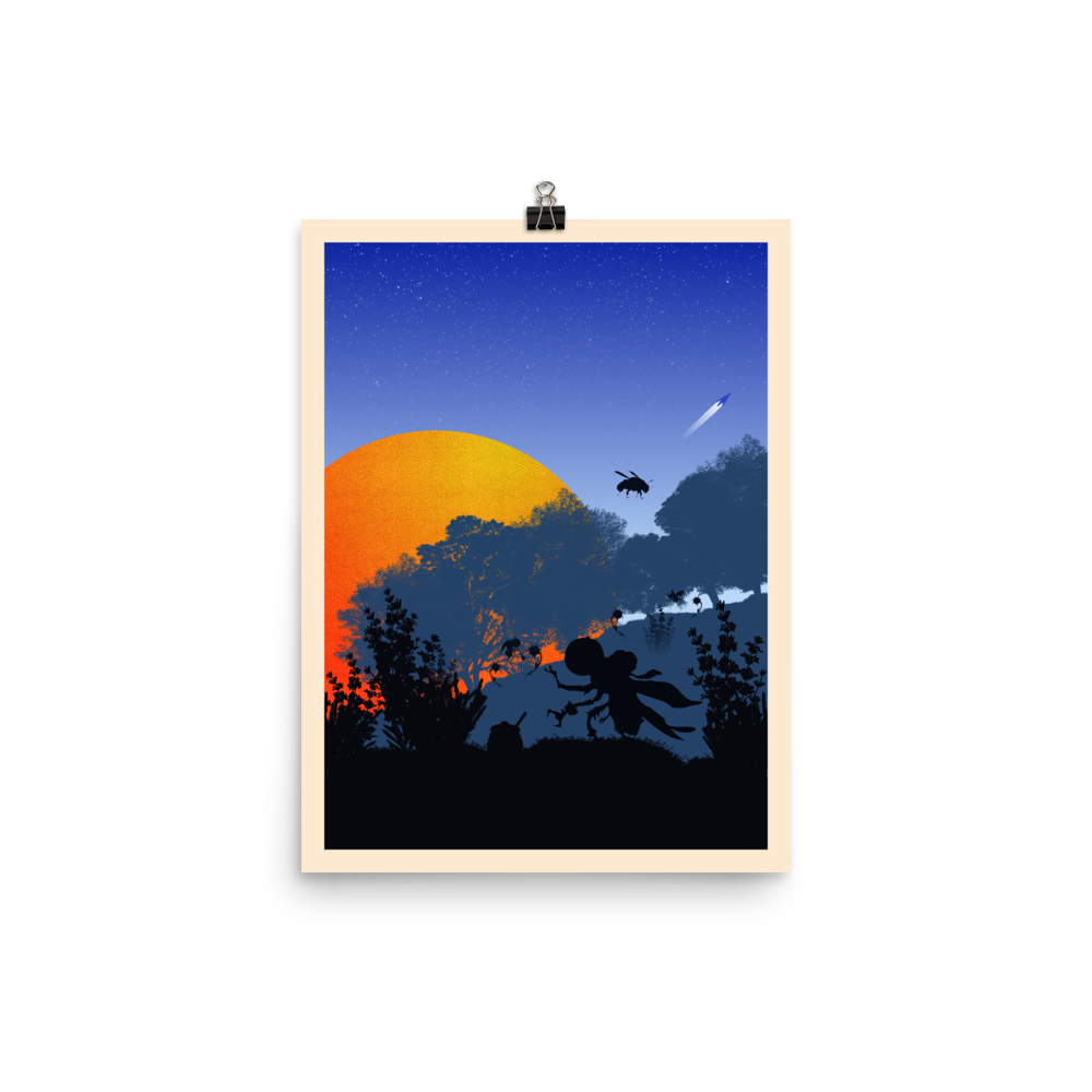 Apiary (Night) Minimalist Board Game Art Poster