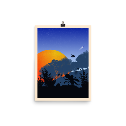 Apiary (Night) Minimalist Board Game Art Poster