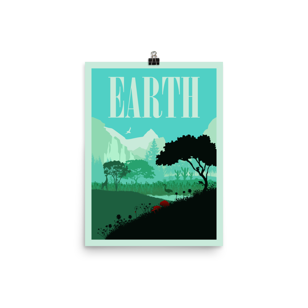 Earth Minimalist Board Game Art Poster