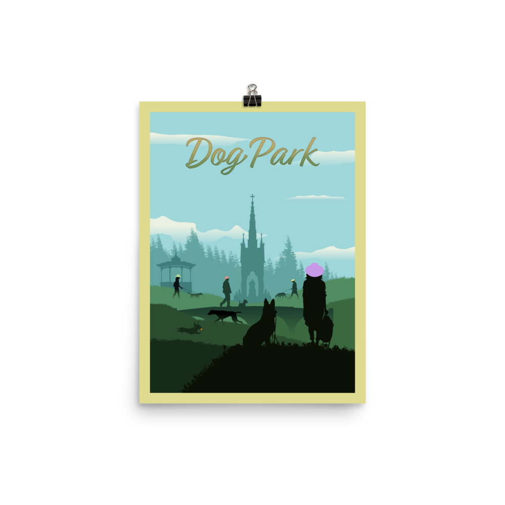 Dog Park Minimalist Board Game Art Poster