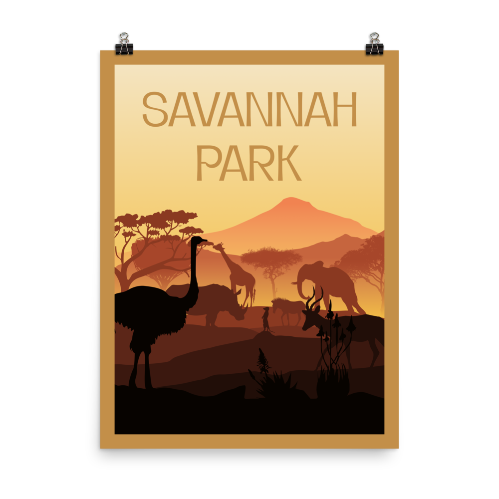 Savannah Park Minimalist Board Game Art Poster
