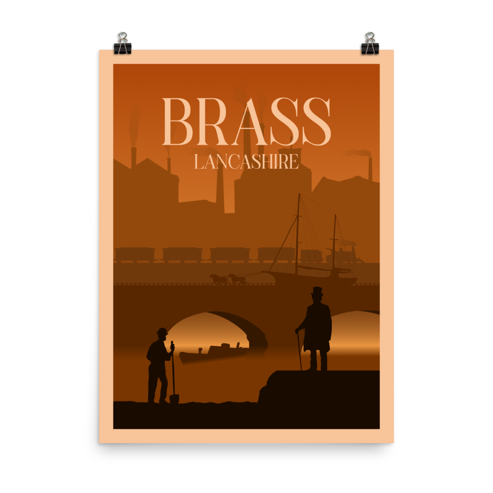 Brass Lancashire Minimalist Board Game Art Poster