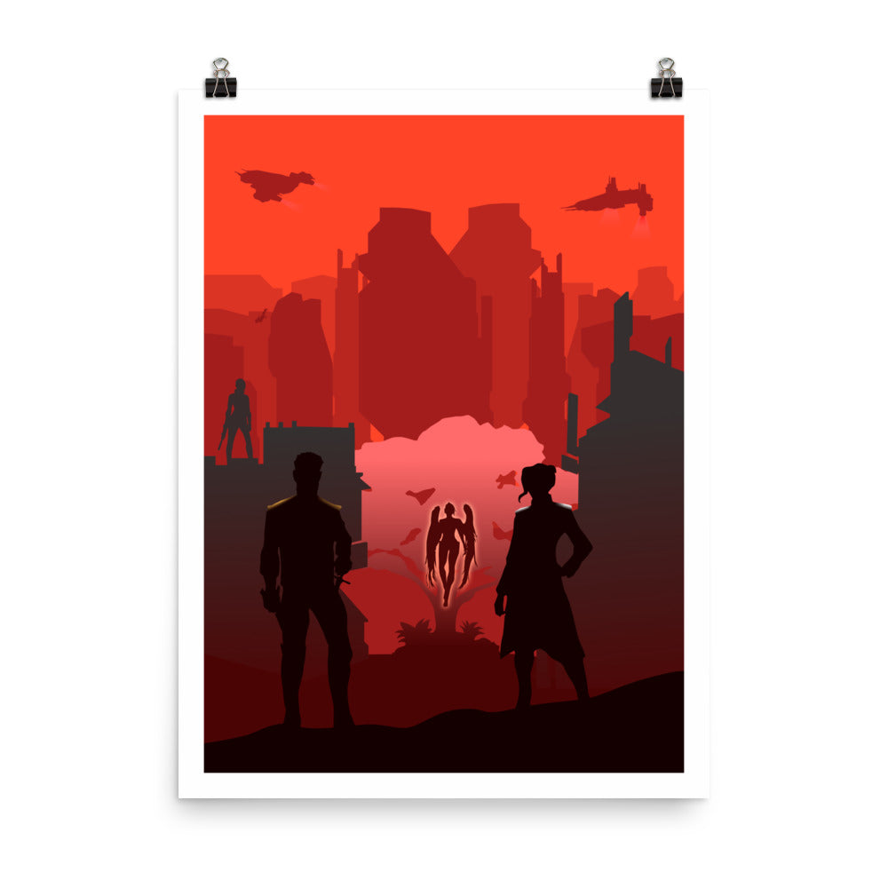 Red Rising Minimalist Board Game Art Poster