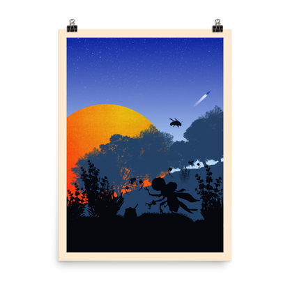 Apiary (Night) Minimalist Board Game Art Poster