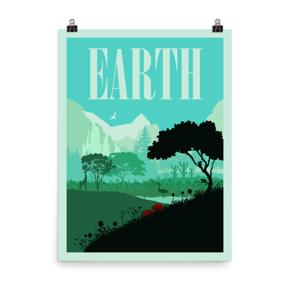 Earth Minimalist Board Game Art Poster