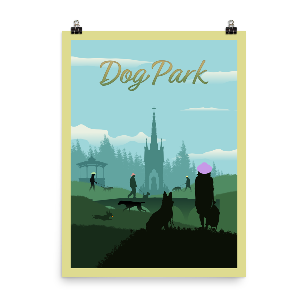 Dog Park Minimalist Board Game Art Poster