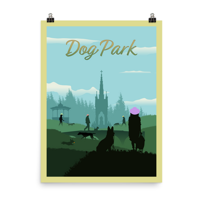 Dog Park Minimalist Board Game Art Poster