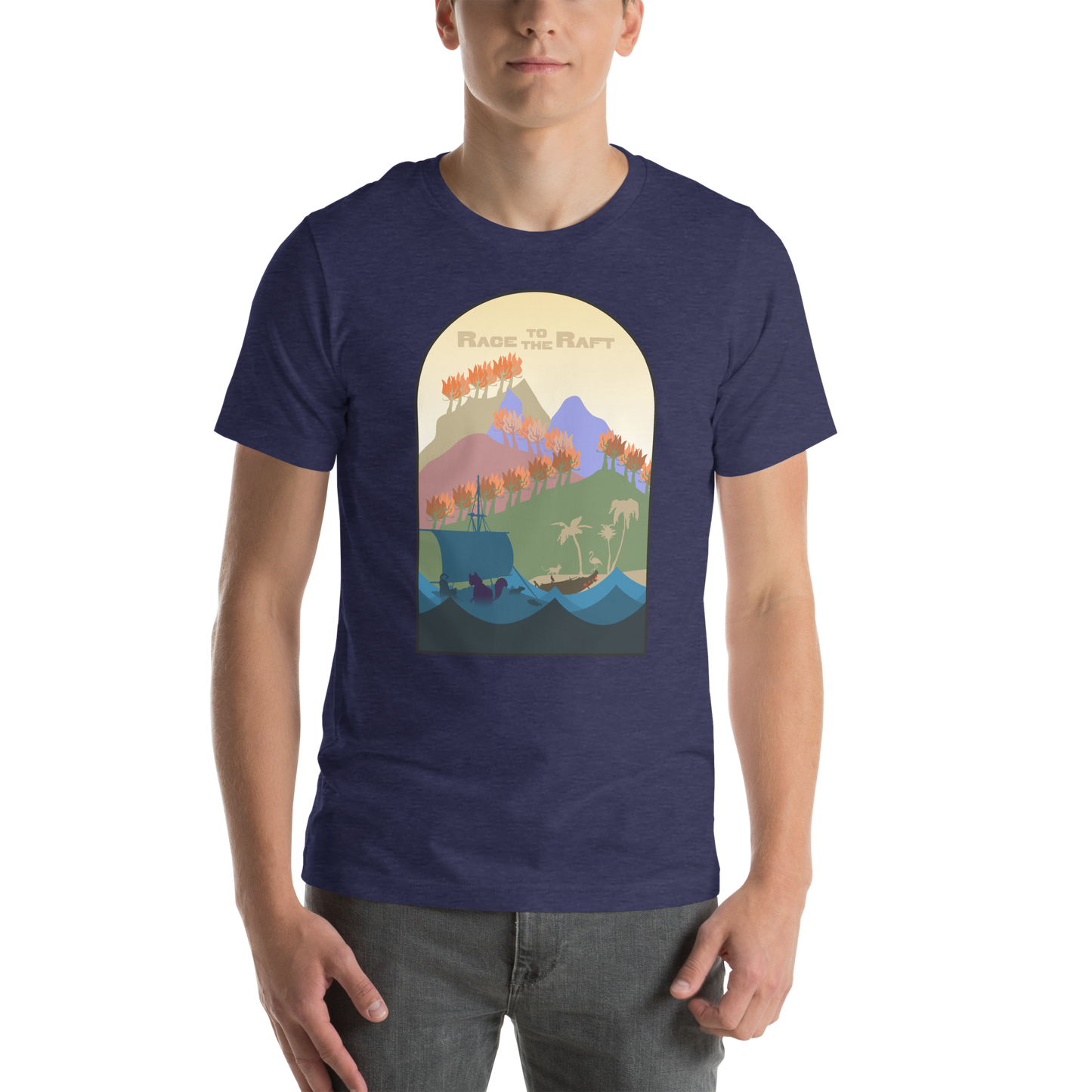 Race to the Raft Minimalist Board Game Unisex T-Shirt