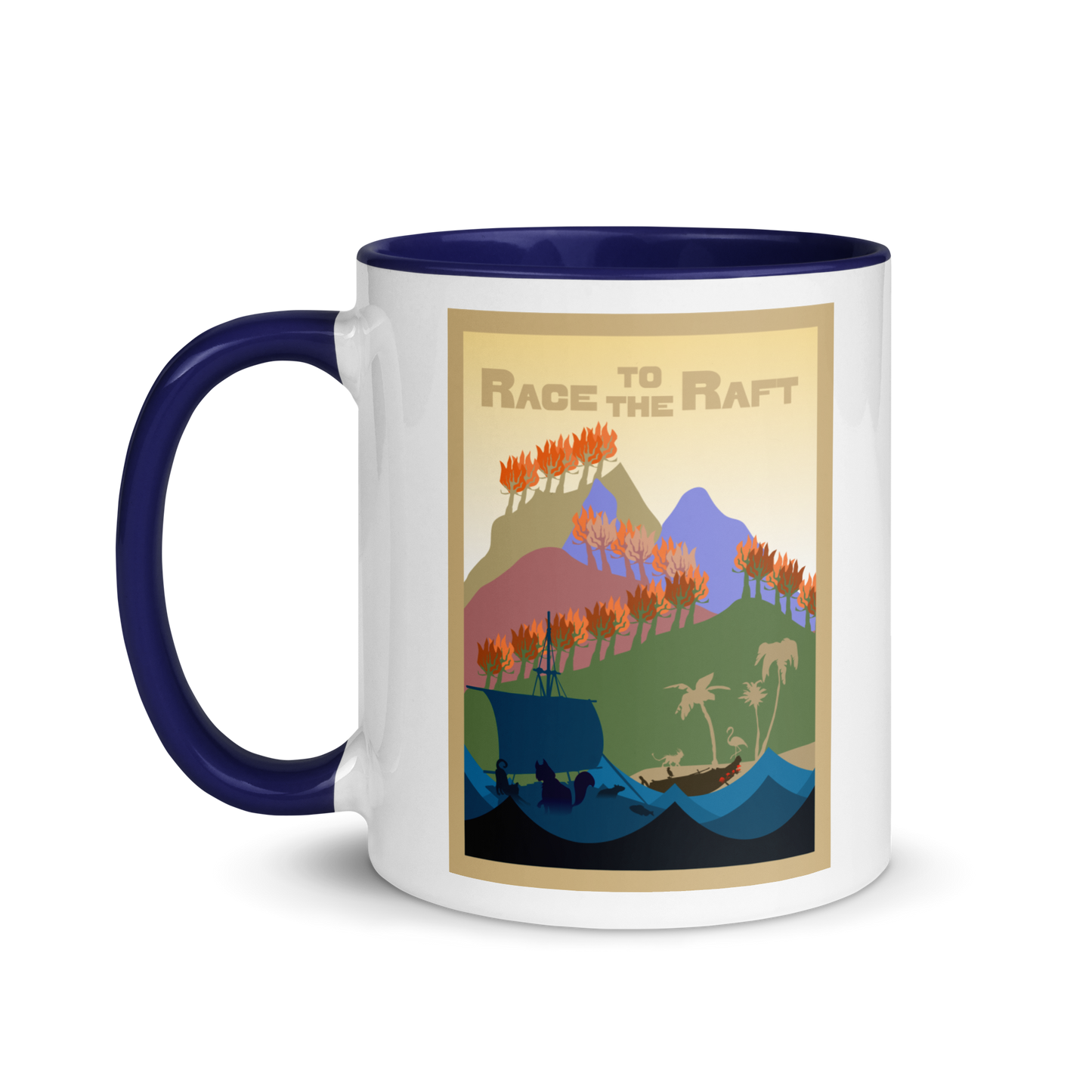Race to the Raft Minimalist Board Game Mug