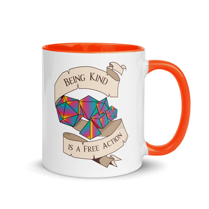 Being kind is a free action -Tabletop RPG Mug