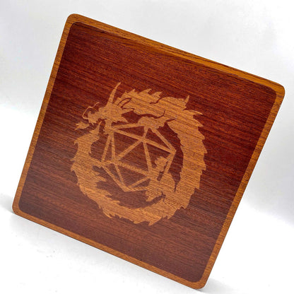 2 in 1 Sapele Wood Dice Storage Box Meeple Dungeon Dice Accessories