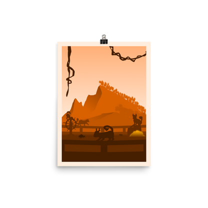 The Isle of Cats (Orange) Minimalist Board Game Art Poster