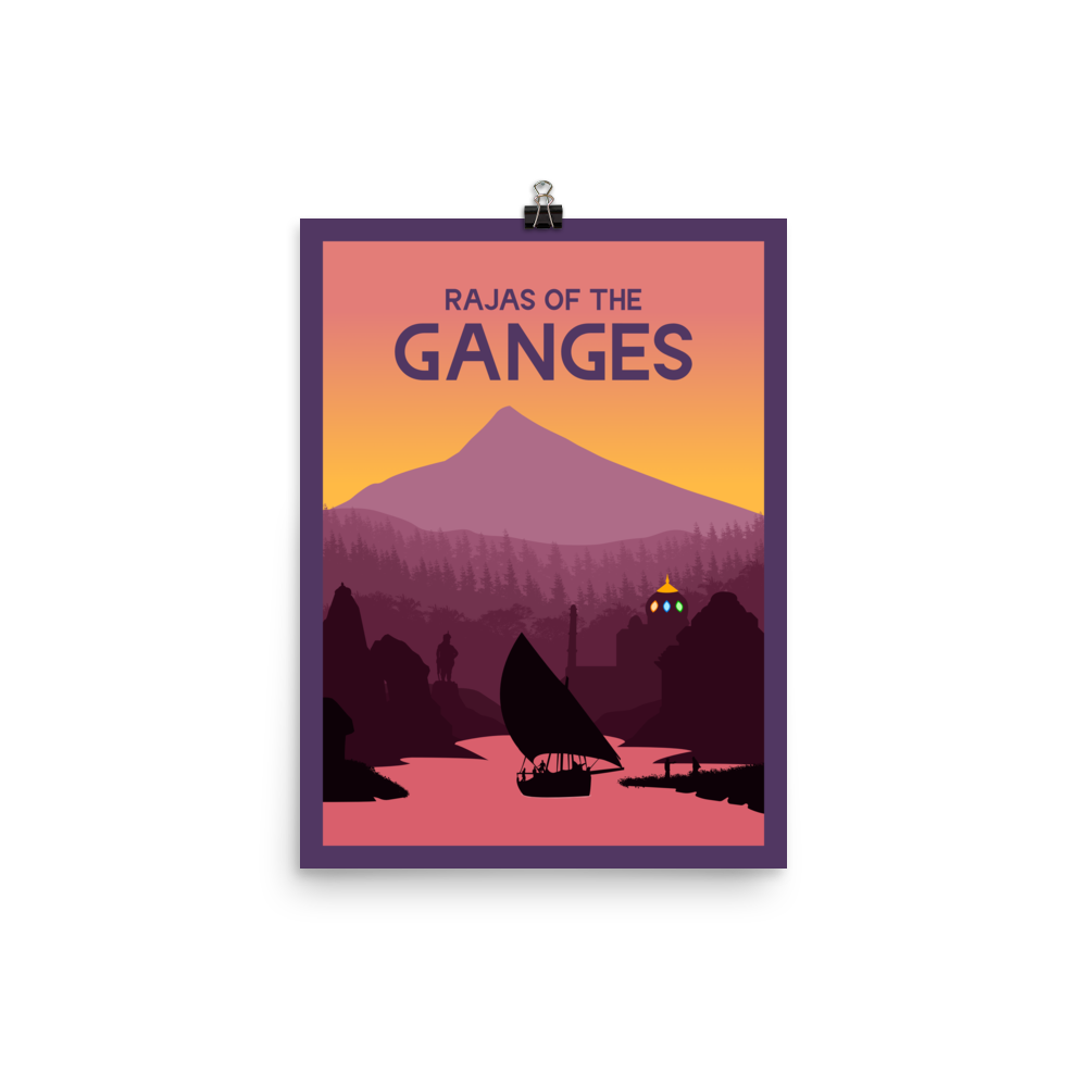 Rajas of the Ganges Minimalist Board Game Art Poster