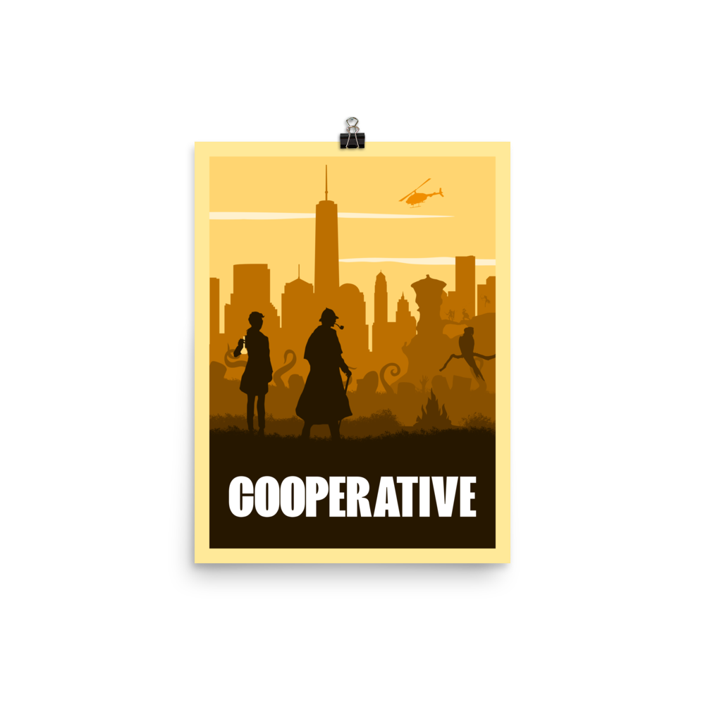 Cooperative Board Game Mechanic Minimalist Board Game Art Poster